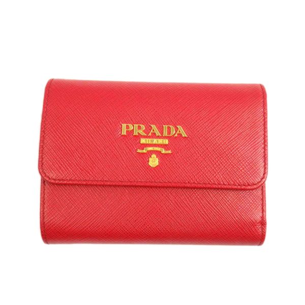 59946 1 Prada Saffiano Compact Zip Wallet Black