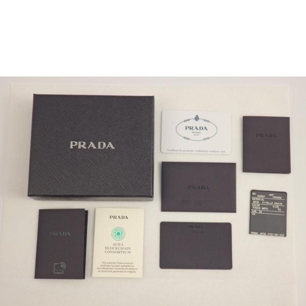 59946 6 Prada Saffiano Compact Zip Wallet Black