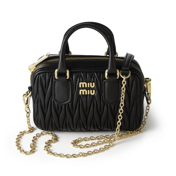 5bp077 n8804 Miu Miu handbag 2WAY shoulder bag black LEATHER MINI BAG