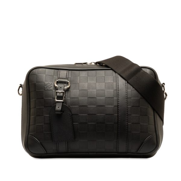 5e3h25pbyka159vr 1 Louis Vuitton Damier Infini Sirius Shoulder Bag Black