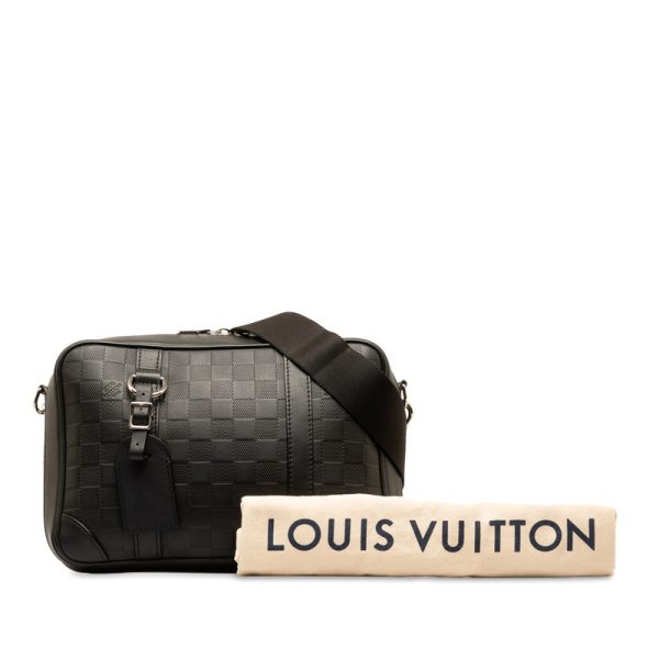 5e3h25pbyka159vr 9 Louis Vuitton Damier Infini Sirius Shoulder Bag Black