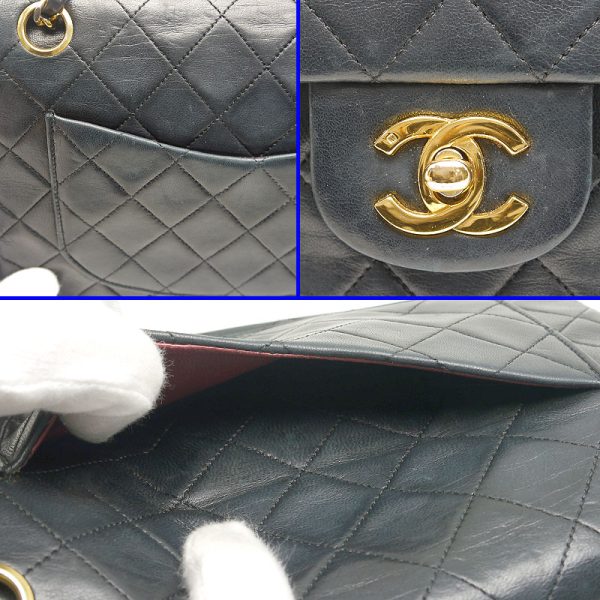 5h1065 6 CHANEL Matelasse 23 Chain Shoulder Bag Lambskin Black x Gold Hardware