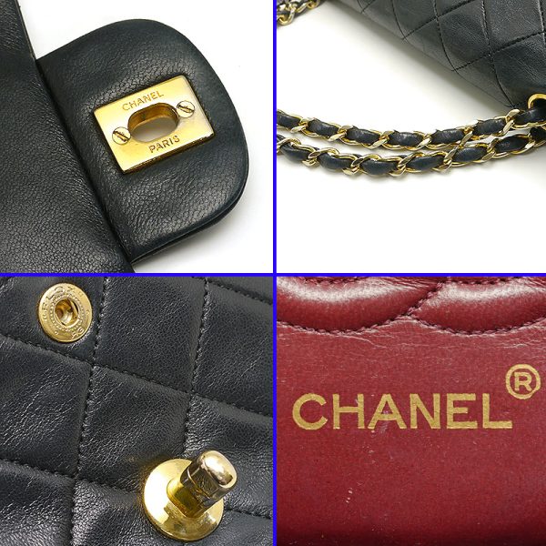 5h1065 7 CHANEL Matelasse 23 Chain Shoulder Bag Lambskin Black x Gold Hardware