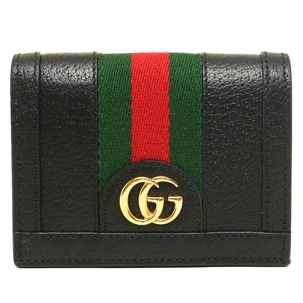 5h1296 1 GUCCI Bifold Wallet Mini Wallet Ophidia Black