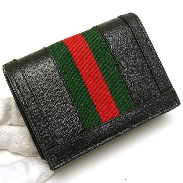 5h1296 2 GUCCI Bifold Wallet Mini Wallet Ophidia Black