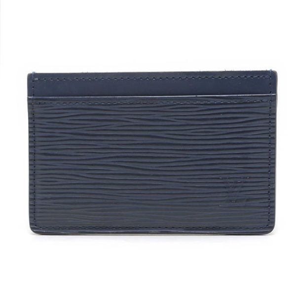 5h1323 1 Louis Vuitton LV Porte Carte Epi Navy Business Card Holder