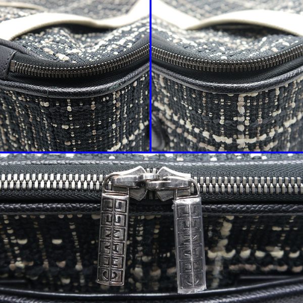 5h1422 8 CHANEL carry bag tweed black carry bag suitcase travel