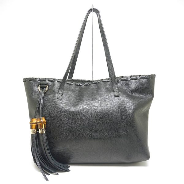 5h1432 1 GUCCI 520981 Tote Bag Leather Black