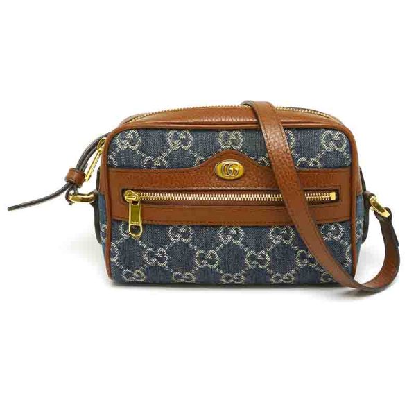 5h1479 1 GUCCI Ophidia GG Jacquard Denim Mini Bag Shoulder Bag