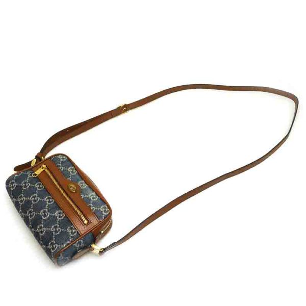 5h1479 3 GUCCI Ophidia GG Jacquard Denim Mini Bag Shoulder Bag