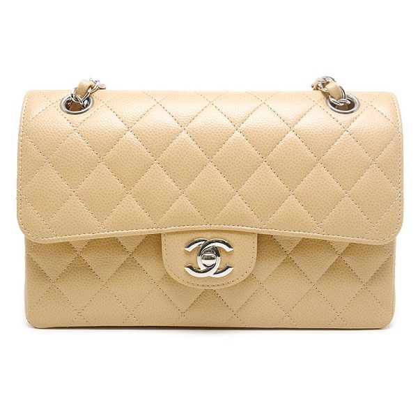 5h1530 1 CHANEL Classic Small Handbag Matelasse 23 Beige x Silver Hardware