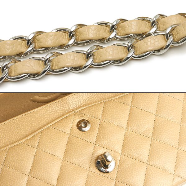 5h1530 6 CHANEL Classic Small Handbag Matelasse 23 Beige x Silver Hardware