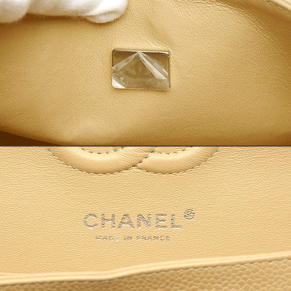 5h1530 7 CHANEL Classic Small Handbag Matelasse 23 Beige x Silver Hardware