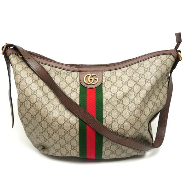 5h1888 1 GUCCI Ophidia GG Supreme Shoulder Bag Beige x Brown