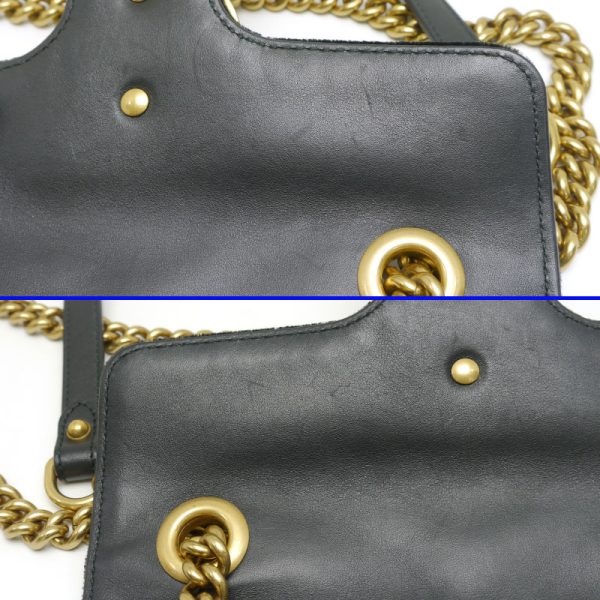 5h1946 7 GUCCI GG Marmont Chain Shoulder Bag Velor Black