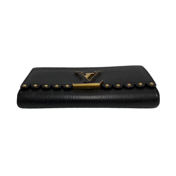 5kmb828 1 6 Louis Vuitton Portefeuille Capucines Leather Long Wallet Black