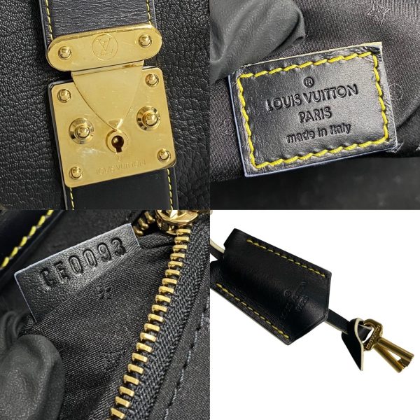 5ktk2111 5 3 Louis Vuitton Angénieux GM Suhari Leather Boston Bag Black