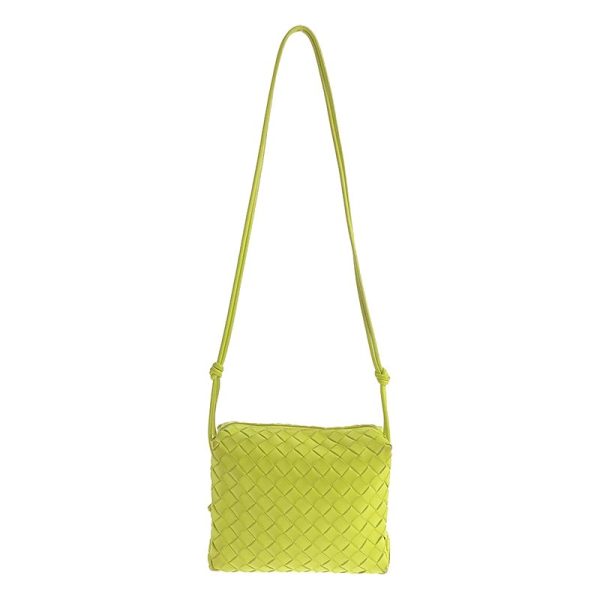 5m69s6e4m6ww 2 Bottega Veneta Loop Intrecciato Crossbody Bag Lime Green