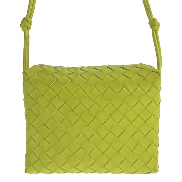 5m69s6e4m6ww 3 Bottega Veneta Loop Intrecciato Crossbody Bag Lime Green