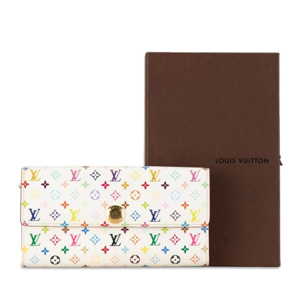 5s320ykgmecfqfu9 13 Louis Vuitton Multicolor Pochette Porte Monet Long Wallet M60004 White