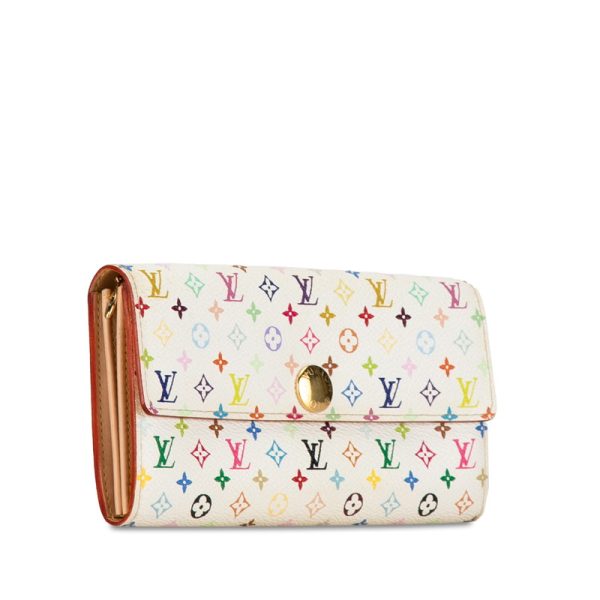 5s320ykgmecfqfu9 2 Louis Vuitton Multicolor Pochette Porte Monet Long Wallet M60004 White