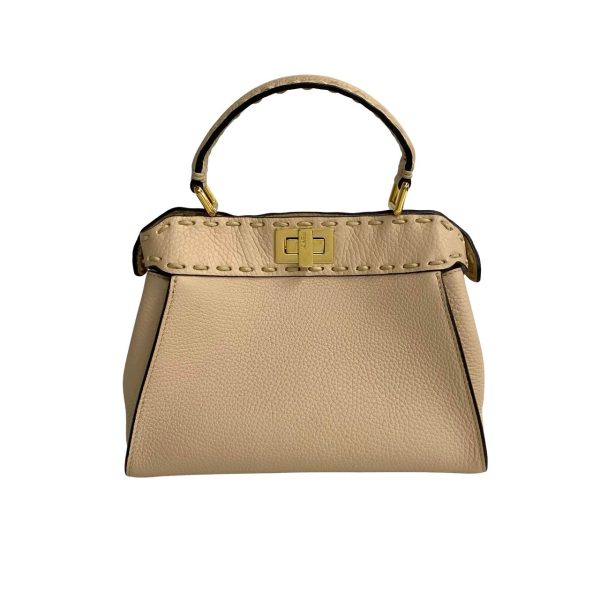 5sbl zz018568 6 Fendi Selleria Peekaboo Leather 2way Handbag Pink Beige