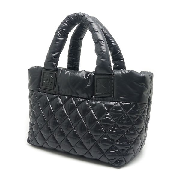 5sh0111 2 CHANEL Coco Cocoon PM A48610 Nylon black quilted tote bag