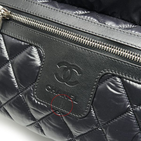 5sh0111 3 CHANEL Coco Cocoon PM A48610 Nylon black quilted tote bag