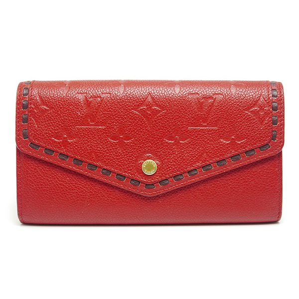 5sh0196 1 Louis Vuitton LV Portefeuille Sala Empreinte Red Long Wallet