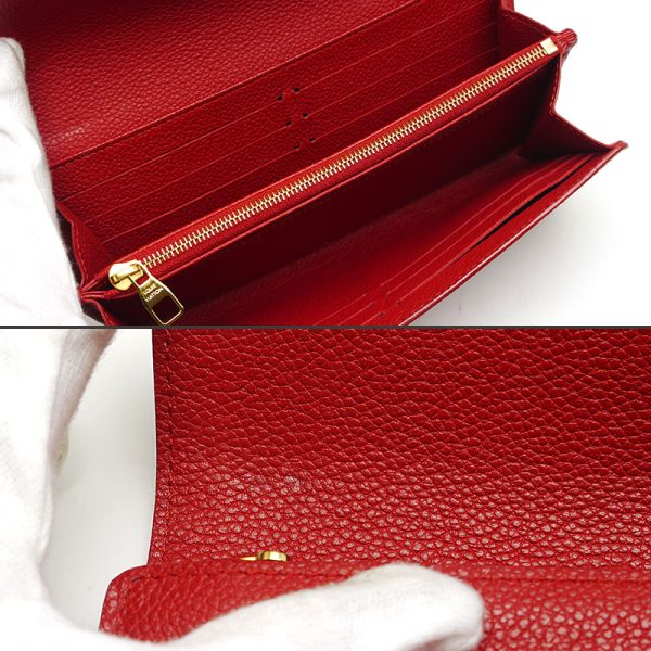 5sh0196 6 Louis Vuitton LV Portefeuille Sala Empreinte Red Long Wallet