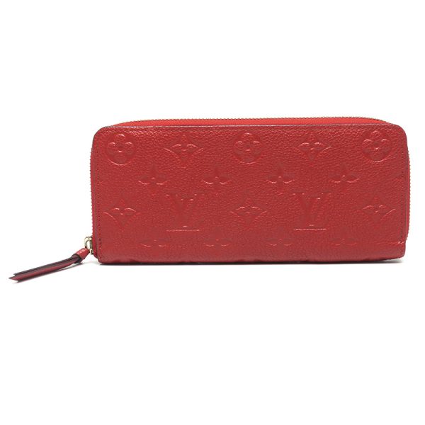 5sh0245 1 Louis Vuitton M62535 Portefeuille Clemence Empreinte Red Wallet