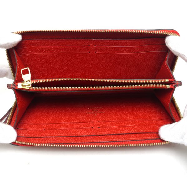 5sh0245 7 Louis Vuitton M62535 Portefeuille Clemence Empreinte Red Wallet