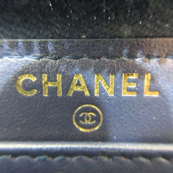 6 cha220731 1ta 10 Chanel Deauville Long Wallet Round Zipper Blue