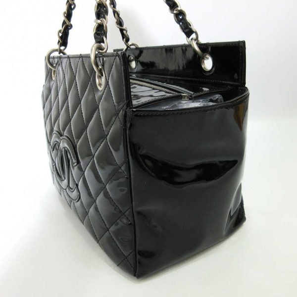 6 cha230209 1ta 02 Chanel Matelasse Chain Tote Bag Black Silver Metal