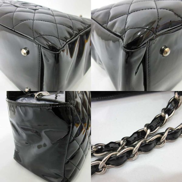 6 cha230209 1ta 04 Chanel Matelasse Chain Tote Bag Black Silver Metal