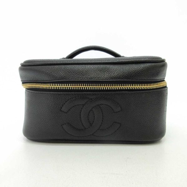 6 cha230421 2ta Chanel Vanity Bag Black Gold Hardware Pouch