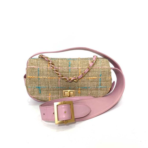 6 cha230812 2ta Chanel Shoulder Bag Multicolor Beige Pink