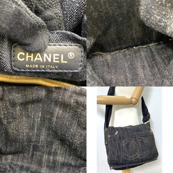 6 cha231009 3ta 08 Chanel Sparkling Denim Shoulder Bag Navy