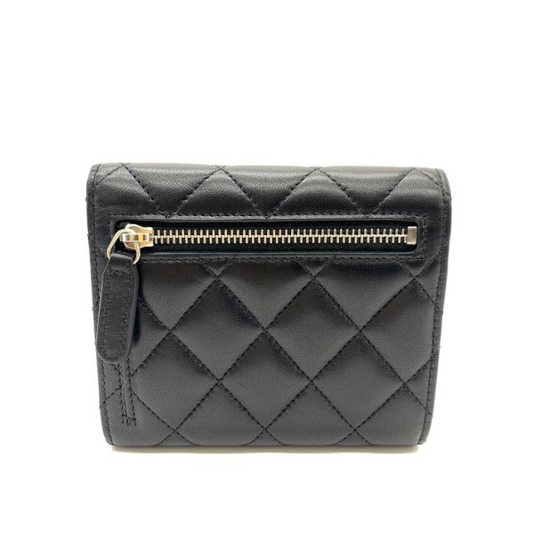 6 cha231202 1ta 01 Chanel Matelasse Classic Small Flap Wallet Black