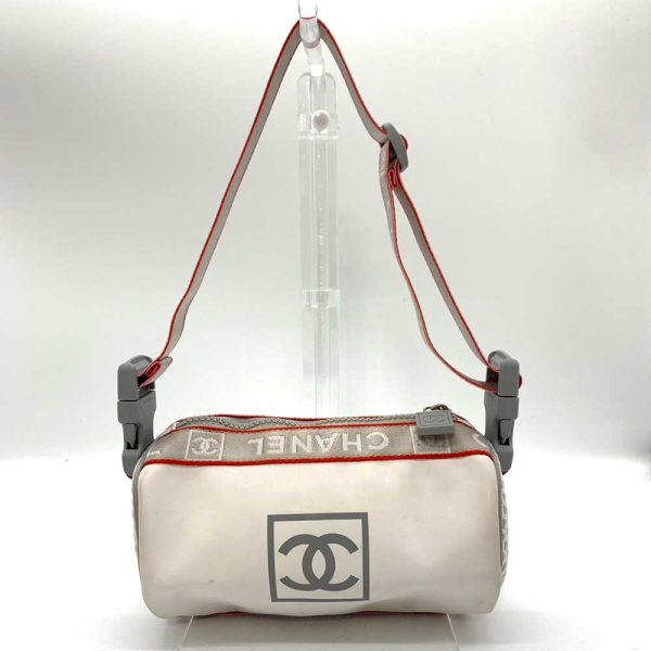 6 cha240127 1ta 01 Chanel Sports Mini Drum White Gray Red Shoulder