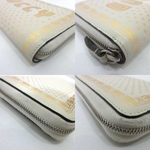 6 gu221227 1ta 03 Gucci Sega Long Wallet Round Zipper White