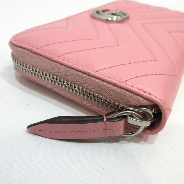 6 gu230212 8ta 03 Gucci GG Marmont Long Wallet Round Zipper Pink