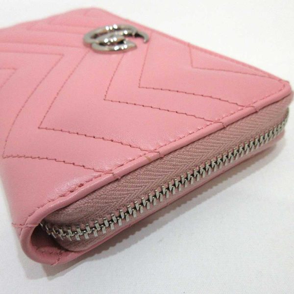 6 gu230212 8ta 04 Gucci GG Marmont Long Wallet Round Zipper Pink