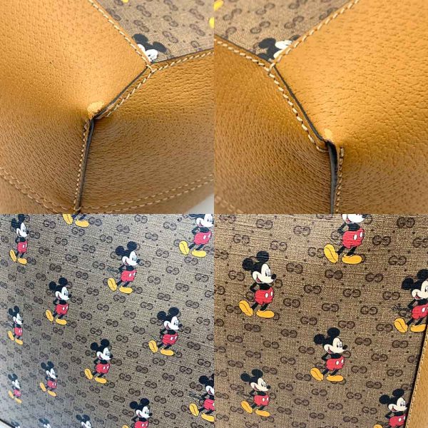 6 gu240322 1ta 04 Gucci Tote Multicolor Mickey Print Shoulder Brown