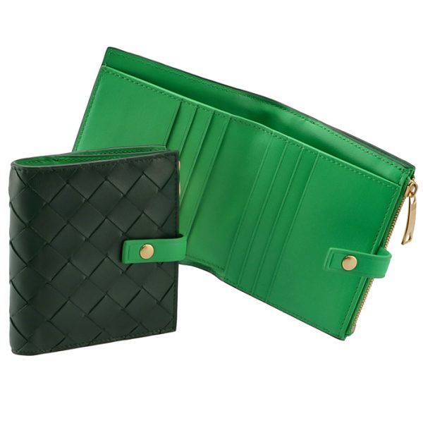 600270vcpp83051 Bottega Veneta Bicolor Wallet Green