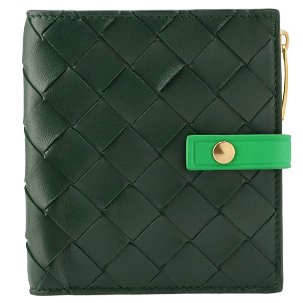 600270vcpp83051 1 Bottega Veneta Bicolor Wallet Green