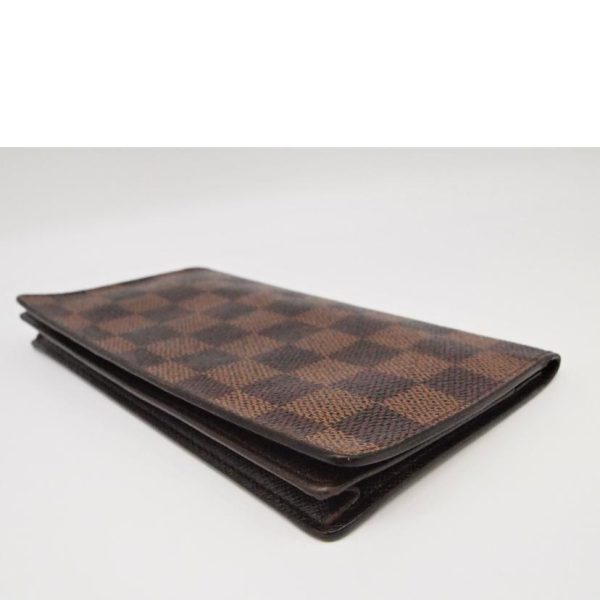 60063 3 Louis Vuitton Porto Carte Credit Damier Wallet Brown