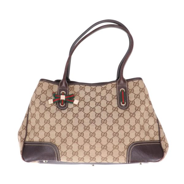 60109 1 Gucci GG Canvas Princey Ribbon Tote Bag