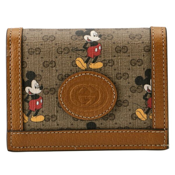 602534hwubm8559 1 GUCCI Mickey Mouse Bifold Wallet Beige