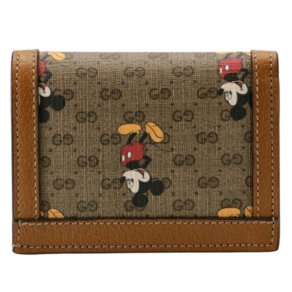 602534hwubm8559 2 GUCCI Mickey Mouse Bifold Wallet Beige